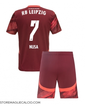 RB Leipzig Antonio Nusa #7 Maglia Gara Trasferta Repliche 2024-25 Bambino Maniche Corte
